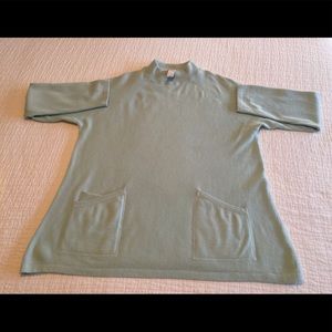 EUC JJill mint Aline cashmere sweater w/pockets